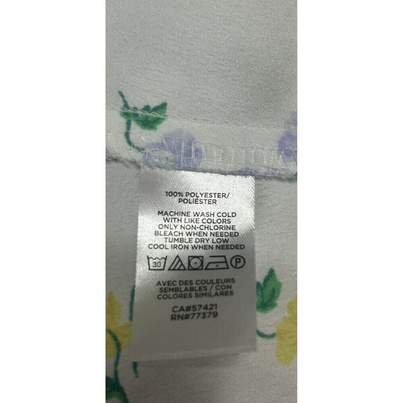 Ann Taylor Sleeveless Essential Button Down White Floral Top Large Petit (12/14) - Picture 8 of 8